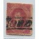 ARGENTINA 1865 GJ 25i RIVADAVIA ESTAMPILLA de 4ta TIRADA CON VARIEDAD PAPEL RAYADO Y DOBLE IMPRESION U$ 240